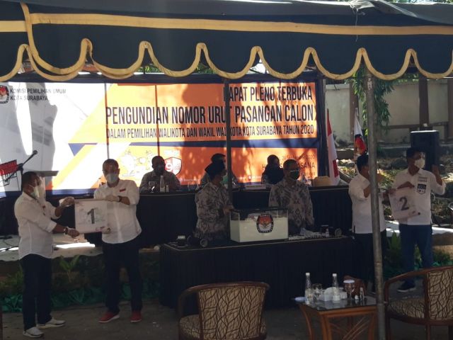 Penetapan Nomor Urut Pasangan Calon Walikota dan Wakil Walikota Surabaya