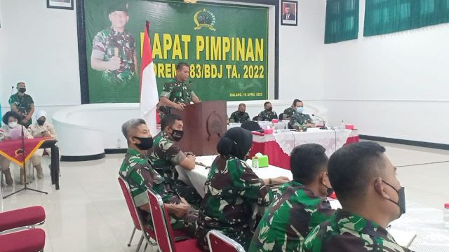 Rapim di Lingkungan Korem 083/BDJ, Sosialisasikan Kebijakan TNI AD