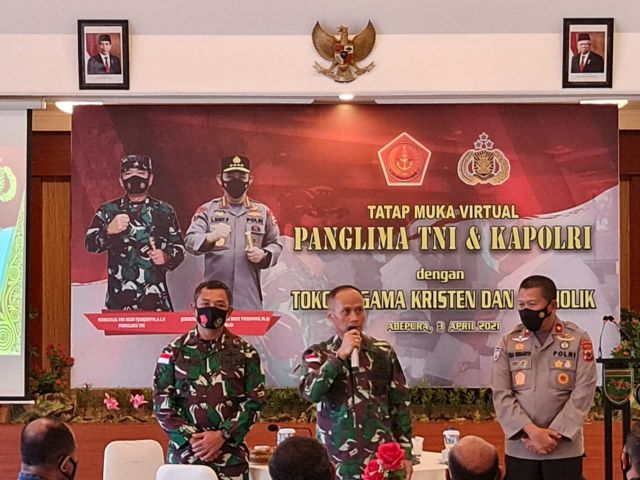 KOREM 172/PWY TATAP MUKA VIRTUAL DENGAN PANGLIMA TNI BERSAMA TOKOH AGAMA DI PAPUA
