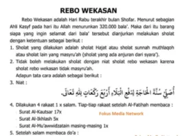 Niat Sholat Rebo Wekasan