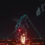 Apple TV+ Gelar Promosi Spektakuler: 3.000 Drone Bentuk Godzilla Raksasa di Langit Los Angeles