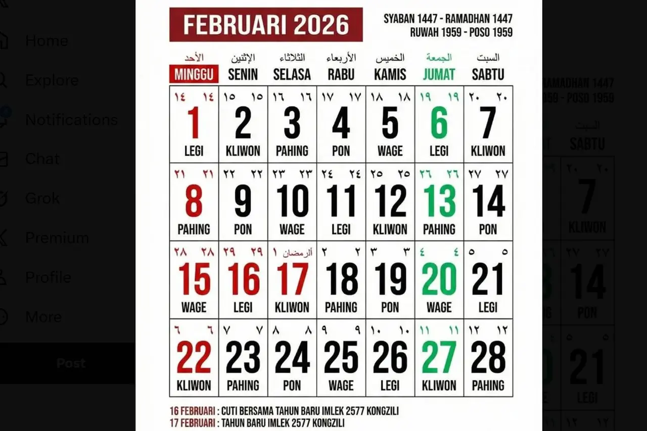 Fenomena Kalender Februari 2026: Penjelasan Ilmiah di Balik Sebutan Bulan Paling Sempurna dan Mitos 823 Tahun