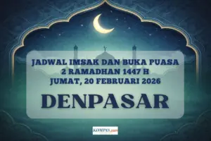 Jadwal Imsak dan Buka Puasa Kota Denpasar Hari Ini 20 Februari 2026 Lengkap dengan Bacaan Niat
