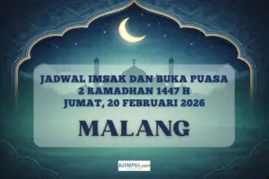 Jadwal Imsak dan Buka Puasa Kota Malang 20 Februari 2026: Cek Waktu Maghrib Serta Panduan Niat