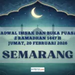 Jadwal Imsakiyah Kota Semarang 20 Februari 2026: Lengkap dengan Bacaan Niat dan Doa Buka Puasa