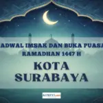Kemenag Rilis Jadwal Imsak dan Buka Puasa Ramadhan 1447 H di Surabaya untuk 21 Februari 2026