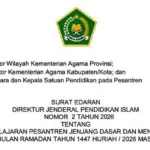 Kemenag Terbitkan Jadwal Libur Ramadhan dan Idul Fitri 2026 untuk Siswa Pesantren Seluruh Indonesia