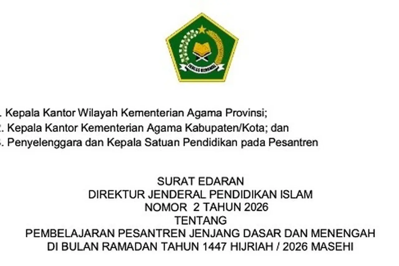 Kemenag Terbitkan Jadwal Libur Ramadhan dan Idul Fitri 2026 untuk Siswa Pesantren Seluruh Indonesia Kemenag Terbitkan Jadwal Libur Ramadhan dan Idul Fitri 2026 untuk Siswa Pesantren Seluruh Indonesia