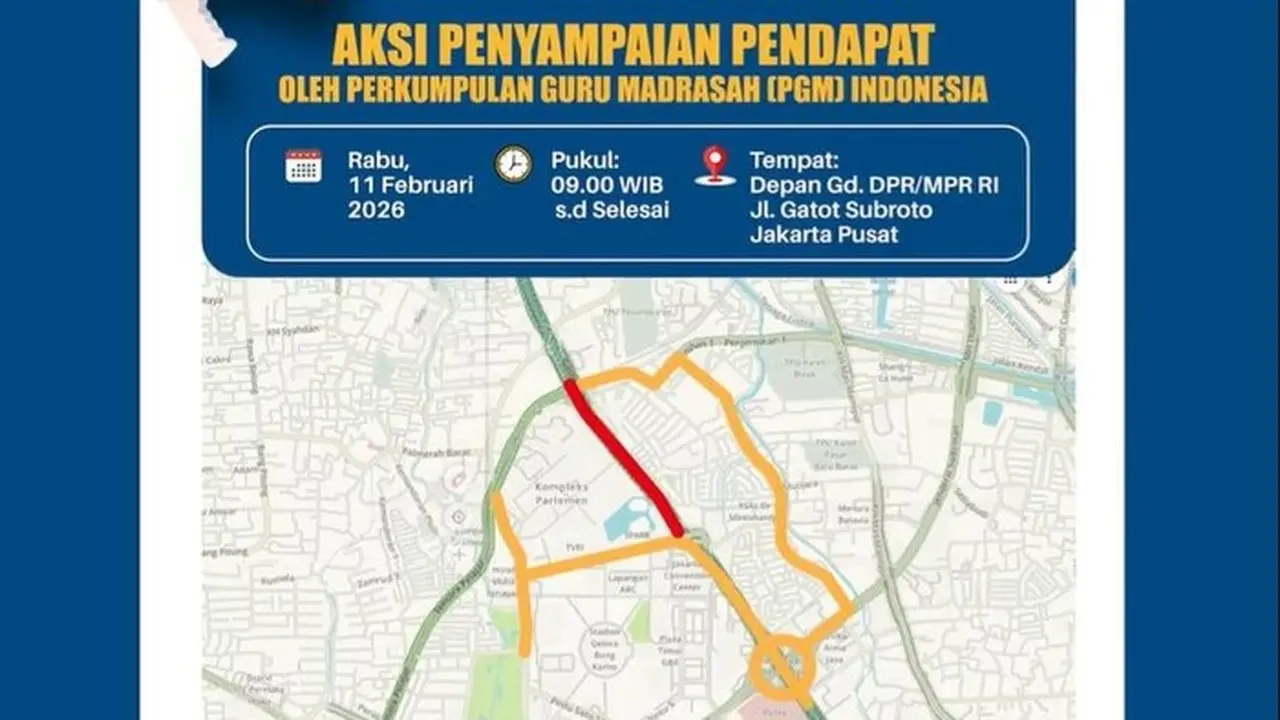 Polda Metro Jaya Siapkan Rekayasa Lalu Lintas di Depan Gedung DPR Imbas Demo Guru Madrasah Hari Ini