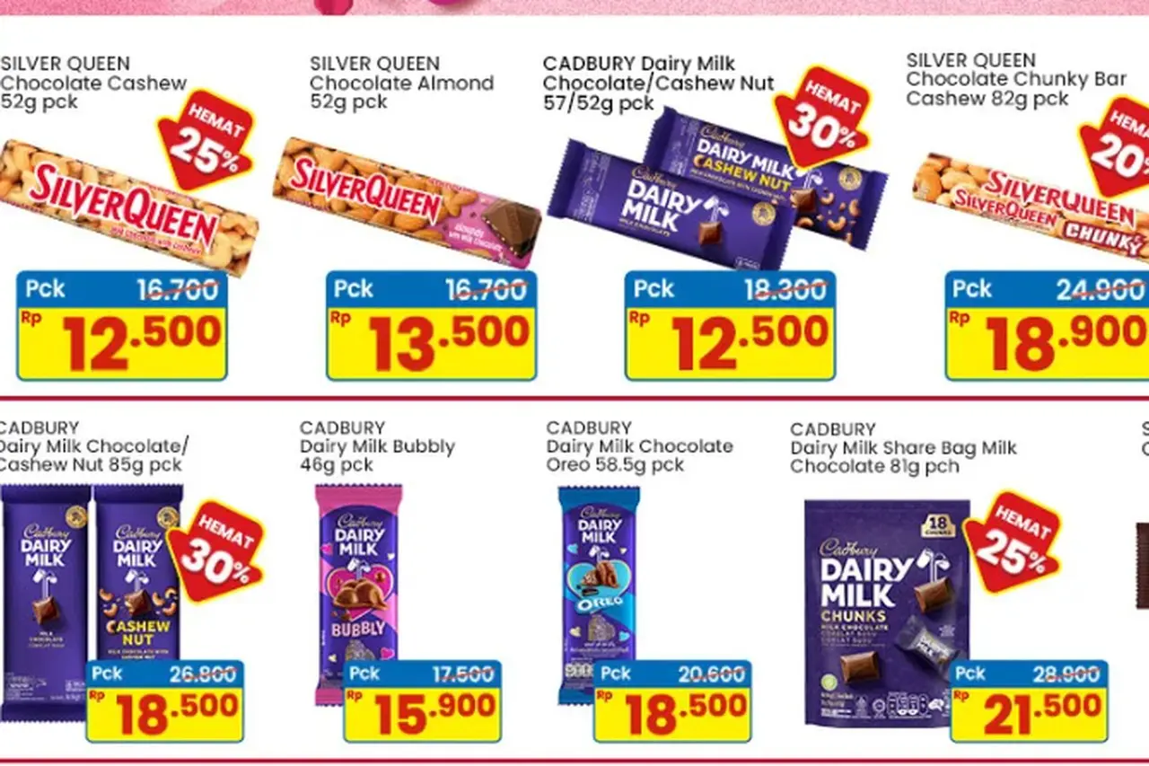 Promo Cokelat Valentine 2026: Daftar Harga Diskon di Indomaret dan Alfamart Hingga 34 Persen