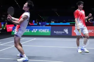 Ganda Putra Indonesia, Raymond/Joaquin, Catat Kemenangan Perdana di All England 2026 Setelah Lalui Pertarungan Tiga Gim