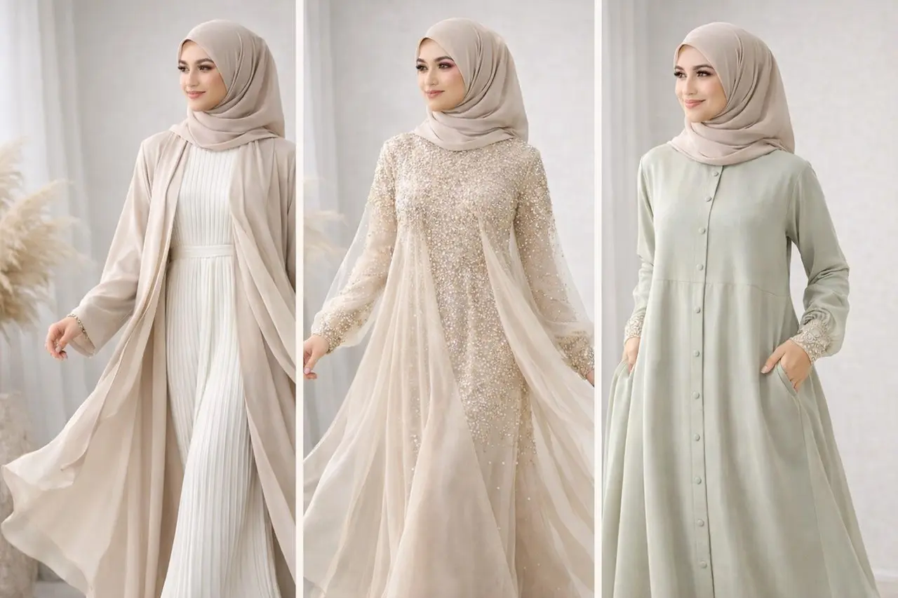 Uraikan Tren Gamis Lebaran 2026 Wanita: Desain Simpel, Material Mewah, dan Fitur Fungsional Jadi Pilihan Utama